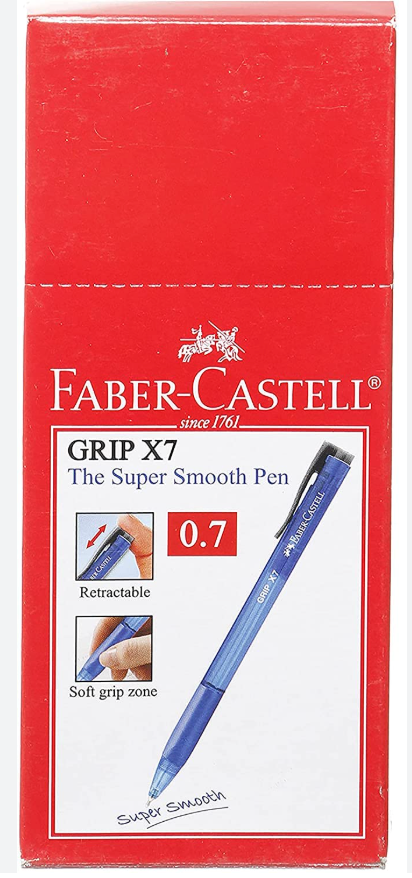 Faber-Castell Ballpoint Pen Grip X7,0.7 mm, Blue) - Set of 10 Pieces