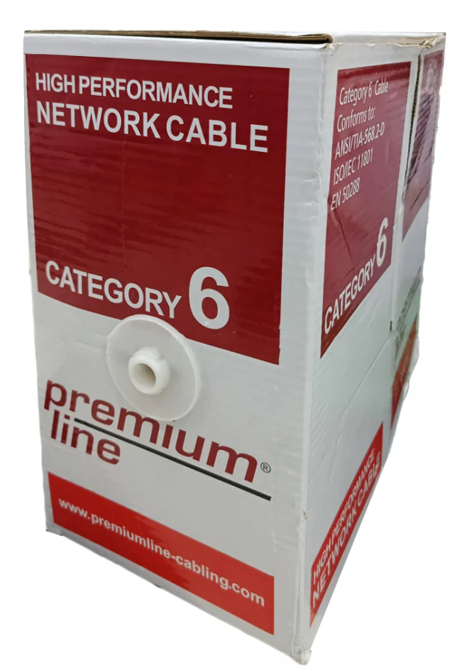 Premium Line 24AWG Network Cable 305m Cat6 U/UTP - Gray