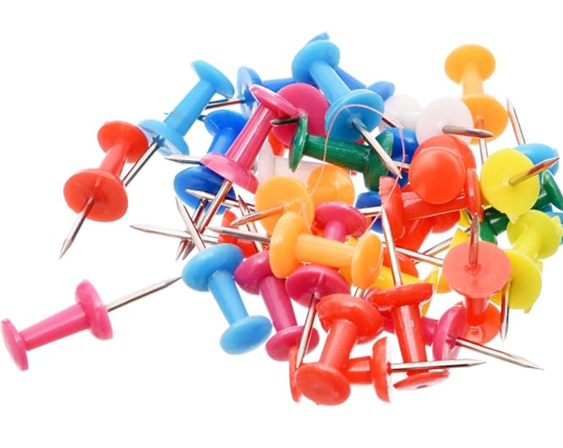 Mini Colorful Push Pins For Office, Student,Home - Multi Color