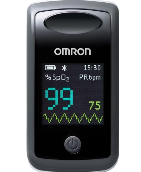 Omron P300 Fingertip Pulse Oximeter with Bluetooth - Accurate Blood Oxygen & Heart Rate Monitor with App Connectivity