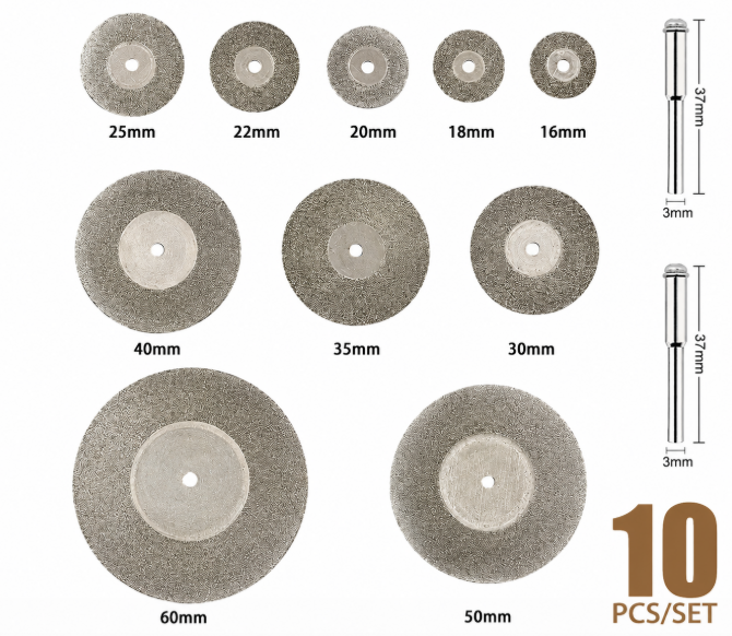 طقم اسطوانة قطع الماظ ميني كرافت 16-60ملي 10ق + 2ق ماندرل DIAMOND SAW GENERIC