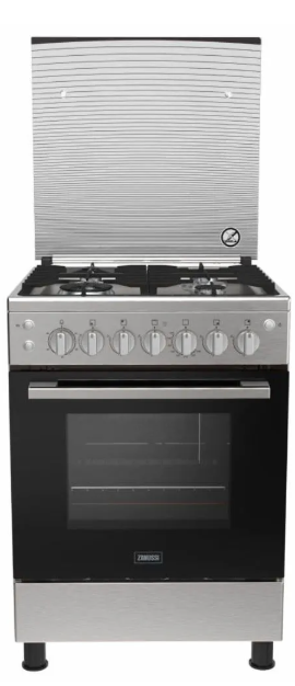 بوتجاز غاز زانوسي CoolCast، 4 شعلة، 60 سم، ستانلس ستيل - ZCG61296XB