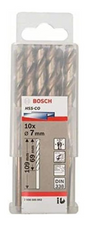 علبة بنط كوبلت للتخريم فى الاستانلس 10 قطع قطر 7 مم بوش BOSCH PACK OF 10 Metal Drill Bits HSS-CO 7X69X109