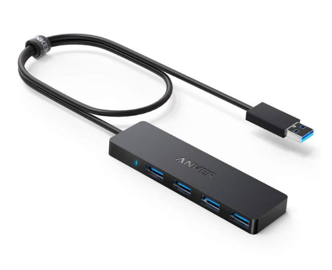 Anker 4-Port USB 3.0 Hub, Ultra-Slim Data USB Hub – 2 ft Extended Cable [Charging Not Supported] – MacBook, Mac Pro, Mac mini, iMac, Surface Pro, XPS, PC, Flash Drive, Mobile HDD
