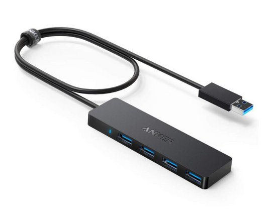 Anker 4-Port USB 3.0 Hub, Ultra-Slim Data USB Hub – 2 ft Extended Cable [Charging Not Supported] – MacBook, Mac Pro, Mac mini, iMac, Surface Pro, XPS, PC, Flash Drive, Mobile HDD