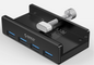  ORICO USB 3.0 Hub Clamp Adapter, Aluminum 4-Port USB Splitter for iMac/Laptop/PC