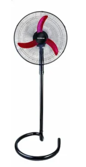 Fresh Shabah Stand Fan, 18 Inch, 3 Speeds, Black Red - Fresh-500004492