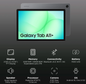 Samsung Galaxy Tab A11+ 5G tablet with 11-inch display, 6GB RAM, 128GB storage, MediaTek Dimensity 7300 processor, Dolby Atmos speakers, and long-lasting battery