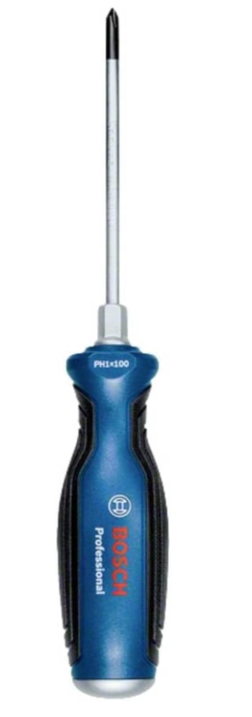 Bosch Professional Screwdriver (Phillips, Continuous Steel Blade, Steel Cap and Hex Cap), 1600A01TG2