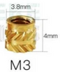 M3 Knurled Brass Threaded Insert Nut M3