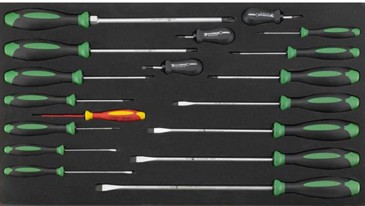 STAHLWILLE 96831179 - DRALL+ set of screwdrivers in TCS inlay (18 pcs.)