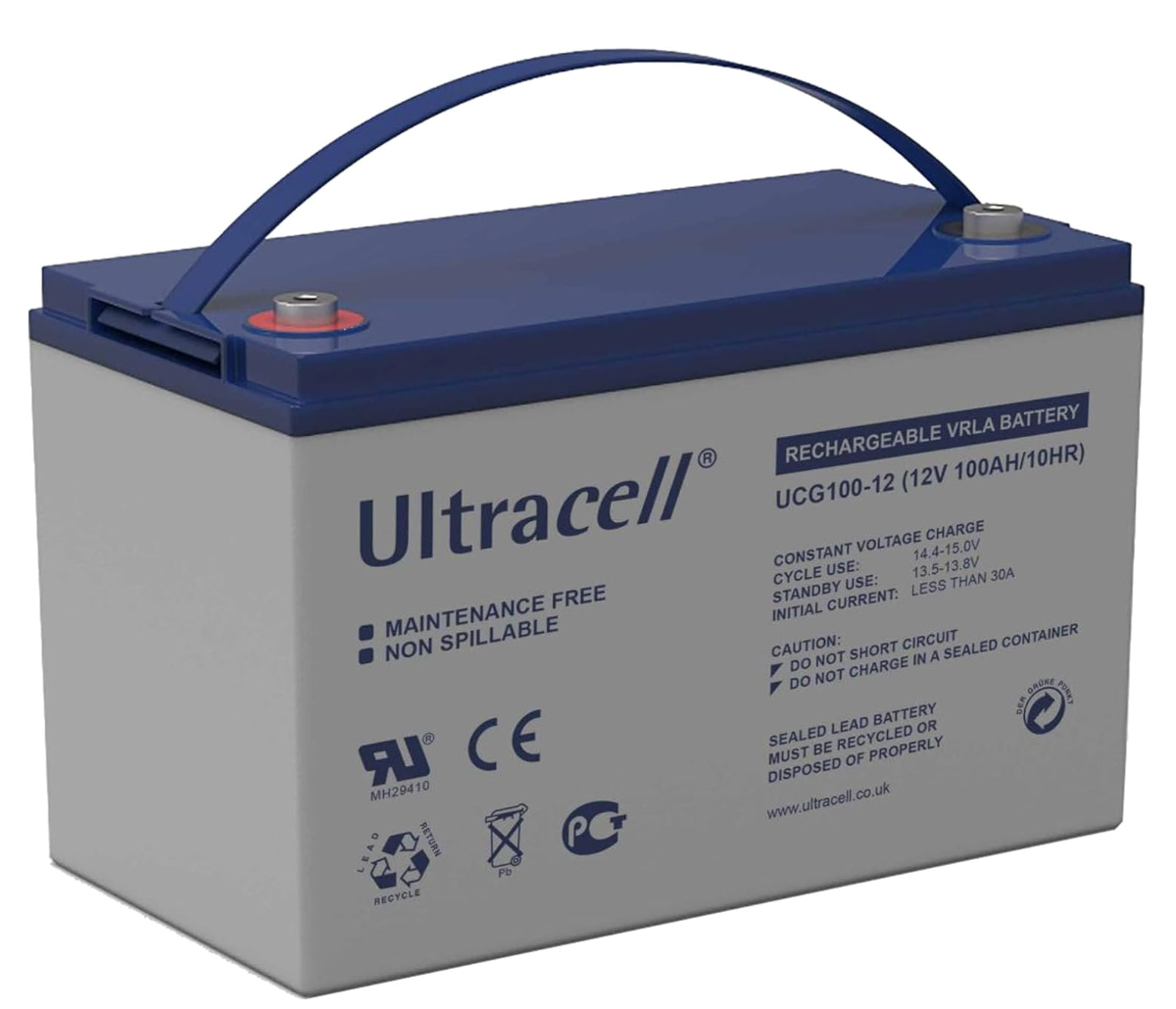 Ultracell Gel Battery 12V for Motorhome Deep Cycle 100Ah (115Ah) to 10h (100h) Solar Energy